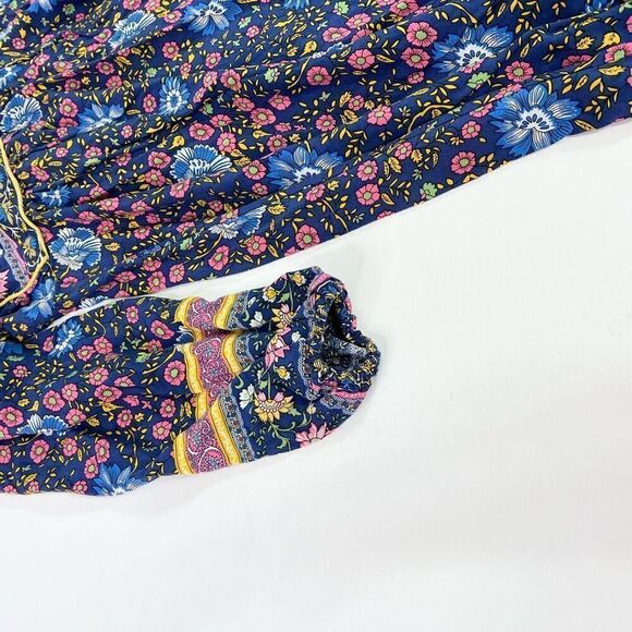 R. Vivimos Dress Womens 2XL Multi-Color Floral Print Long-Sleeve Midi A-Line - Picture 5 of 10